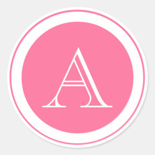 Roze Monogram Envelop Seal Sticker