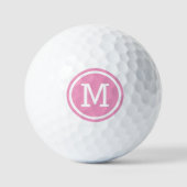 Roze Monogram Gepersonaliseerde Golfballen (Voorkant)