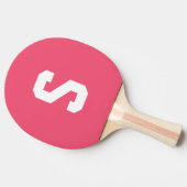 Roze monogram Gepersonaliseerde naam Tafeltennisbatje (Zijkant)