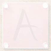  roze monogram glazen onderzetter (Achterkant)