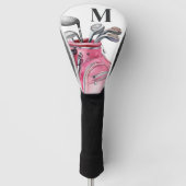 Roze Monogram Golfheadcover (Voorkant)