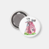 Roze Monogram golftas Magneet (Voorkant / Achterkant)