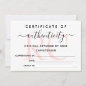 Roze monogram Groter certificaat van echtheid (Voorkant)