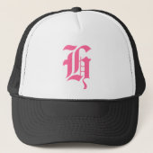 Roze Monogram H Trucker Pet (Voorkant)