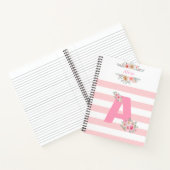 Roze monogram Inital Letter A Notitieboek (Binnen)