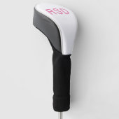 Roze Monogram Initiaal Aangepast Golfheadcover (Schuin)