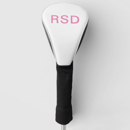 Roze Monogram Initiaal Aangepast Golfheadcover (Voorkant)