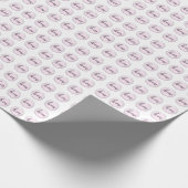 Roze monogram Initiaal Aangepaste Logo Cadeaupapier (Hoek)