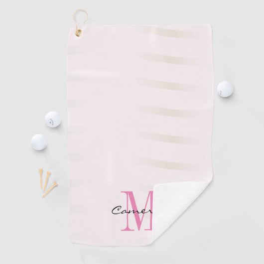 Roze monogram Initiaal en naam op maat Golfhanddoek (Insitu)