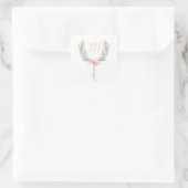 Roze Monogram Initiaal Laurel Crest Stickers (Tas)