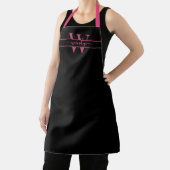 Roze Monogram Initiaal Naam Eenvoudig Script Aange Schort (Insitu)