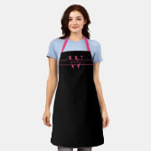 Roze Monogram Initiaal Naam Eenvoudig Script Aange Schort (Gedragen)