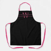 Roze Monogram Initiaal Naam Eenvoudig Script Aange Schort (Voorkant)