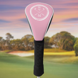 Roze Monogram Initialen met Vrouwelijke Uitstralin Golfheadcover
