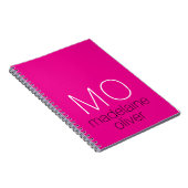 Roze Monogram Initialen Notitieboek Journal (Rechterzijde)