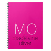 Roze Monogram Initialen Notitieboek Journal (Voorkant)