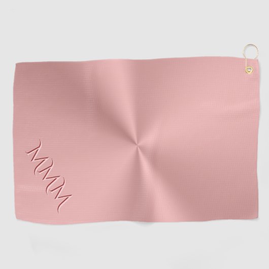 roze monogram initialen op dames met roos-goud golfhanddoek (Horizontaal)
