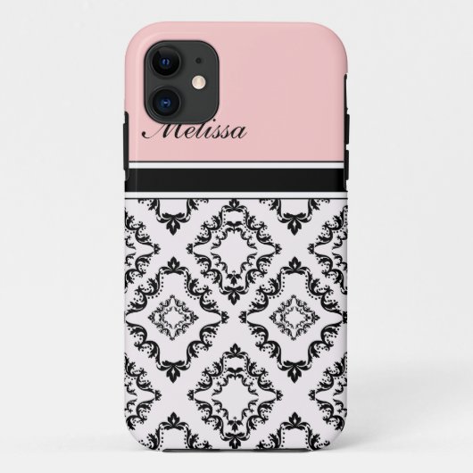 Roze Monogram iPhone-cases Case-Mate iPhone Case (Achterkant)