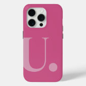 Roze Monogram Letter Eenvoudige kleur Minimalistis Case-Mate iPhone Case (Achterkant)