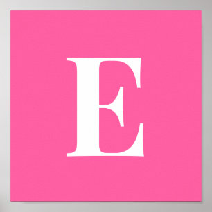 Roze Monogram Letter Poster Gepersonaliseerde In