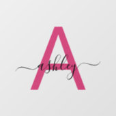 Roze Monogram Logo Bedrijfsnaam Zakelijk Raamsticker (Vel)