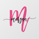 Roze Monogram Logo Zakelijk Bedrijfs- Raamsticker (Vel)
