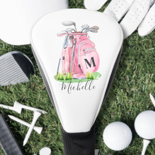 Roze Monogram met Blozende Tint Golfheadcover