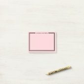 Roze Monogram met Blozende Tint Post-it® Notes (Op bureau)