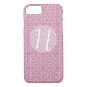 Roze Monogram met Patroon Case-Mate iPhone Case (Achterkant)
