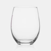 Roze Monogram Minimalist Elegant Chic Gepersonalis Wijnglas Zonder Voet (Links)