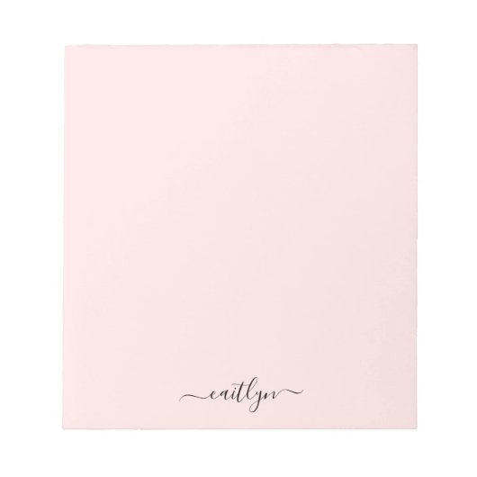 Roze Monogram Moderne Script Persoonlijke Notitieblok (Voorkant)