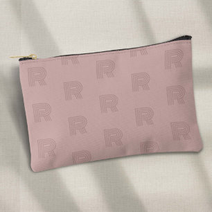 Roze monogram moderne vrouwen goud etui