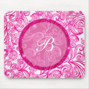Roze monogram Muismatten