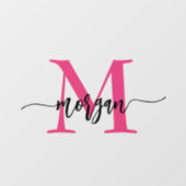 Roze Monogram Naam Bedrijfs- Organisatie- Raamsticker (Vel)