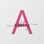 Roze Monogram Naam Bedrijfs- Raamsticker (Vel)