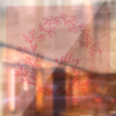 Roze Monogram Naam Bedrijfs- Raamsticker (Vel 2)