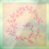 Roze Monogram Naam Bedrijfs- Raamsticker (Vel 3)