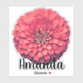 Roze monogram Naam Bloem Natuur Plant Cute Sticker (Vel)