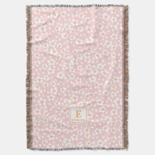 Roze monogram naam dekent throw dekbed deken