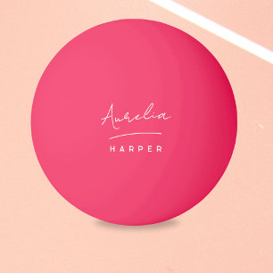 Roze monogram naam gepersonaliseerd pingpongballen