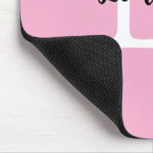 Roze Monogram Naam Script Persoonlijk Ontwerp Muismat (Hoek)
