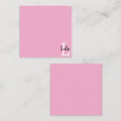 Roze Monogram Naam Script Persoonlijk Ontwerp Notitiekaartje (Voorkant / Achterkant)