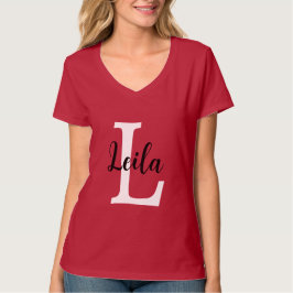 Roze Monogram Naam Script Persoonlijk Ontwerp T-shirt