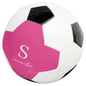Roze Monogram Naam Voetbal (Drie kwart)