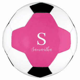 Roze Monogram Naam Voetbal