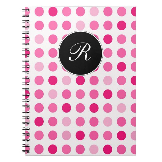 Roze monogram notebook Journal Notitieboek (Voorkant)
