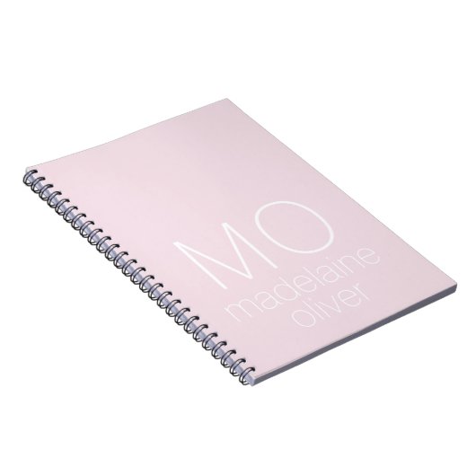 Roze Monogram Notitieboek Journal Custom Initiaal (Rechterzijde)