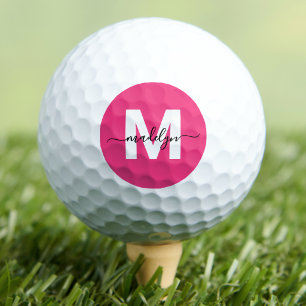 Roze Monogram Persoonlijk Golfballen