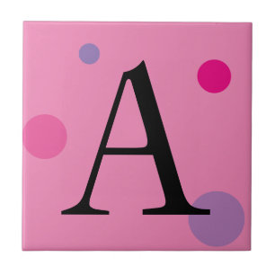 ROZE MONOGRAM POLKA DOT TEGEL TEGELTJE