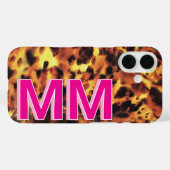 Roze Monogram Schildpadmotief Case-Mate iPhone Case (Achterkant (horizontaal))